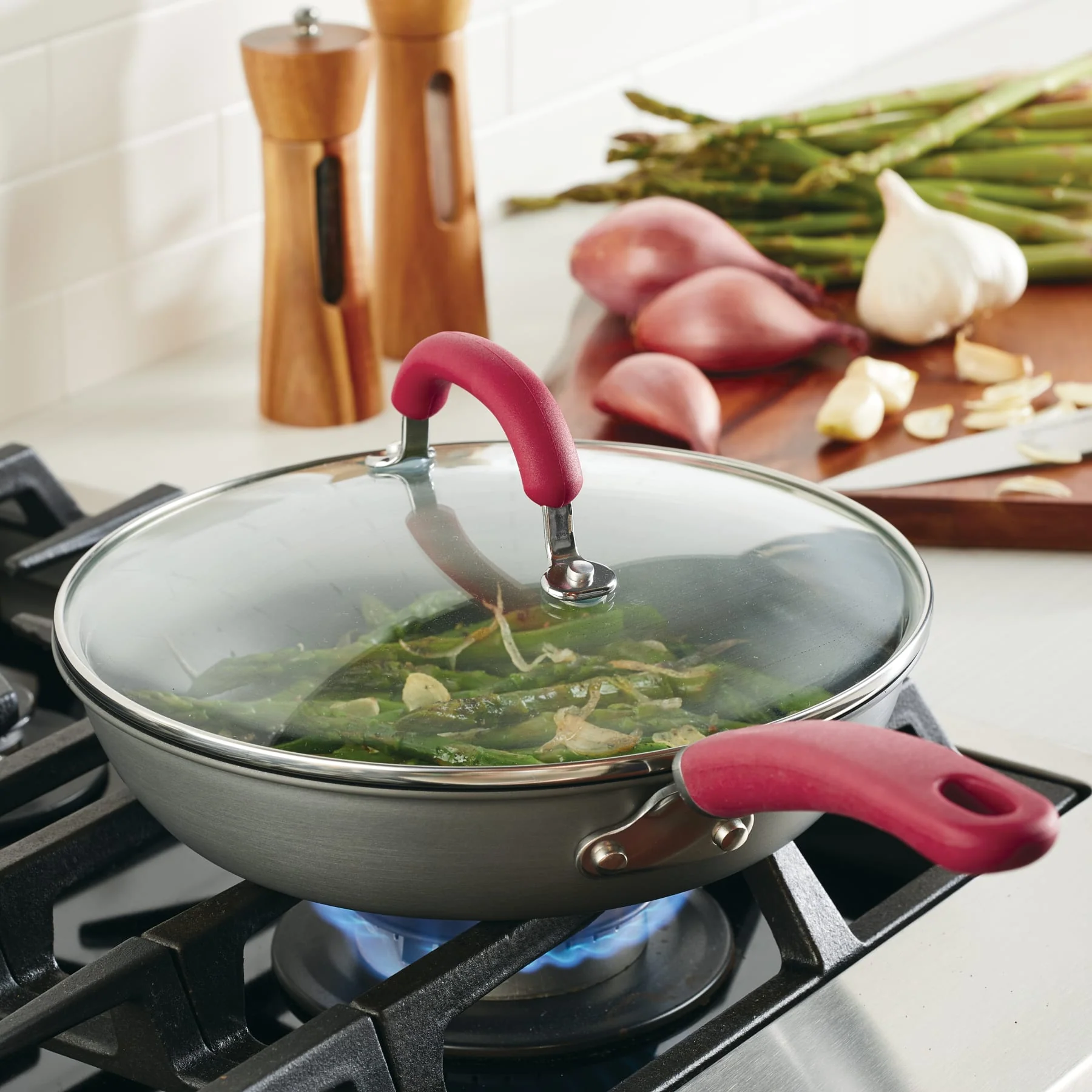 10.25-Inch Create Delicious Hard Anodized Nonstick Induction Covered Deep Frying Pan - Image 14