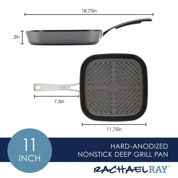 11-Inch Cook + Create Hard Anodized Nonstick Deep Grill Pan - Image 3