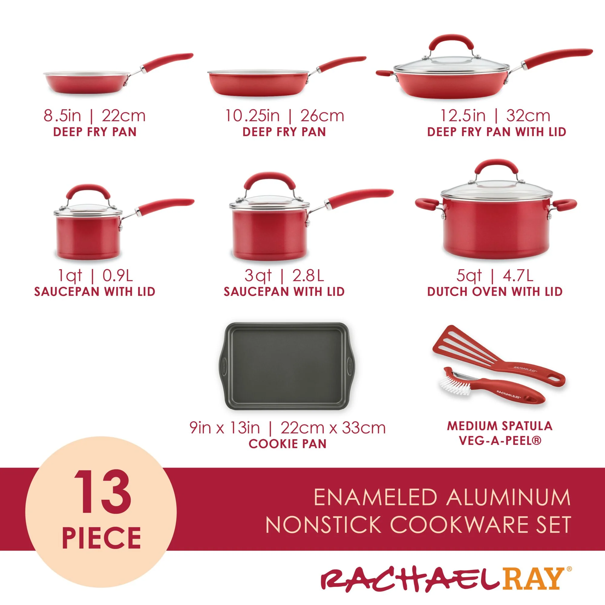 13-Piece Create Delicious Nonstick Induction Cookware Set - Image 22