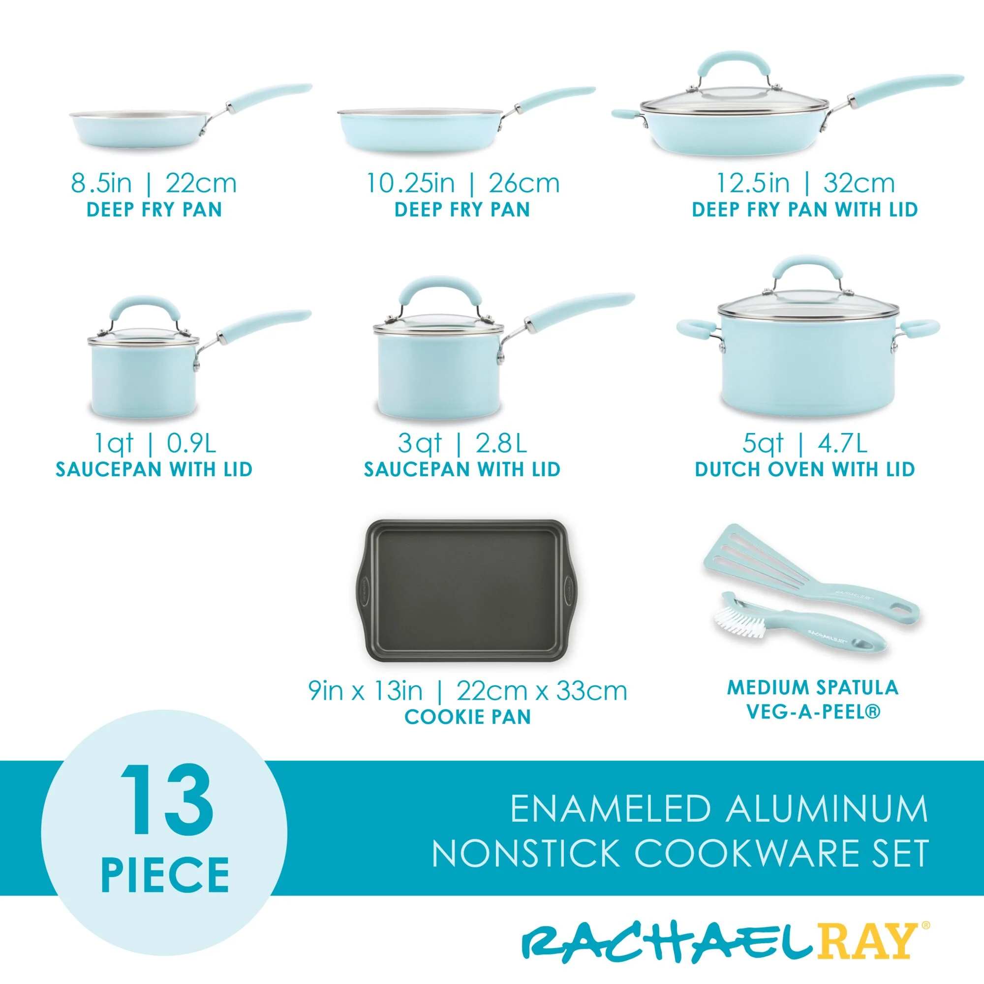 13-Piece Create Delicious Nonstick Induction Cookware Set - Image 35