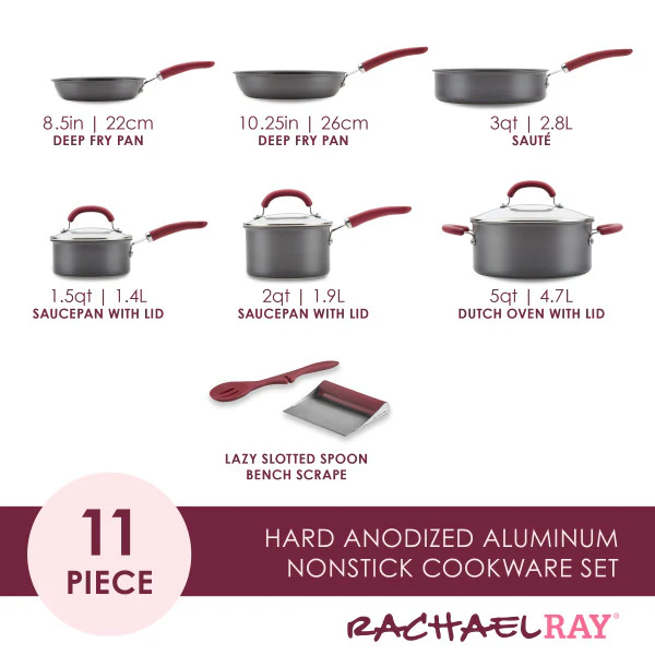 11-Piece Create Delicious Hard Anodized Nonstick Induction Cookware Set - Image 24