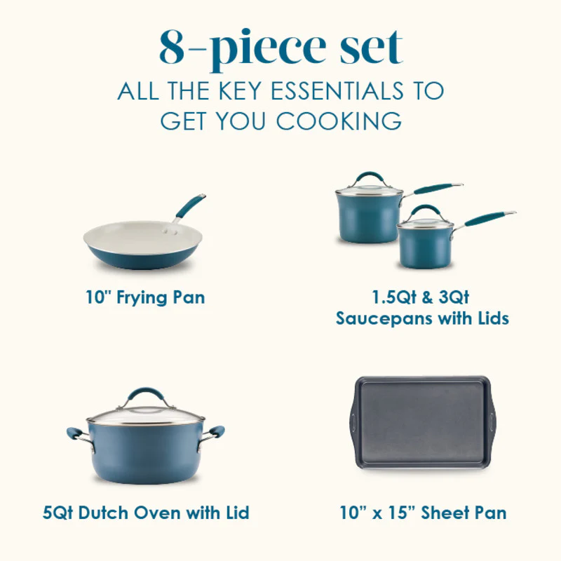 8-Piece Cucina Ceramic Nonstick Cookware Set - Image 4