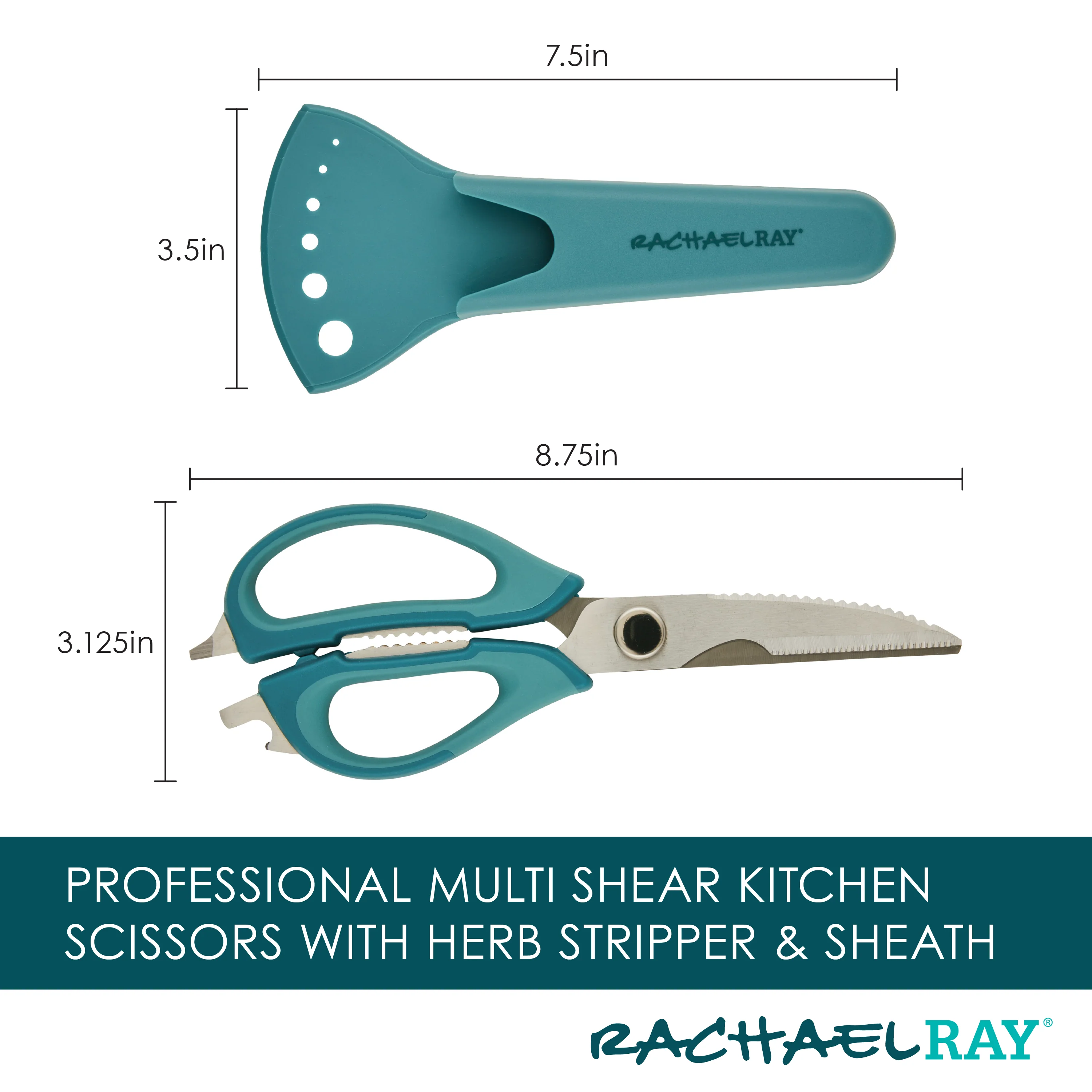 Multi Shear Kitchen Scissors with Herb Stripper and Sheath - Image 12