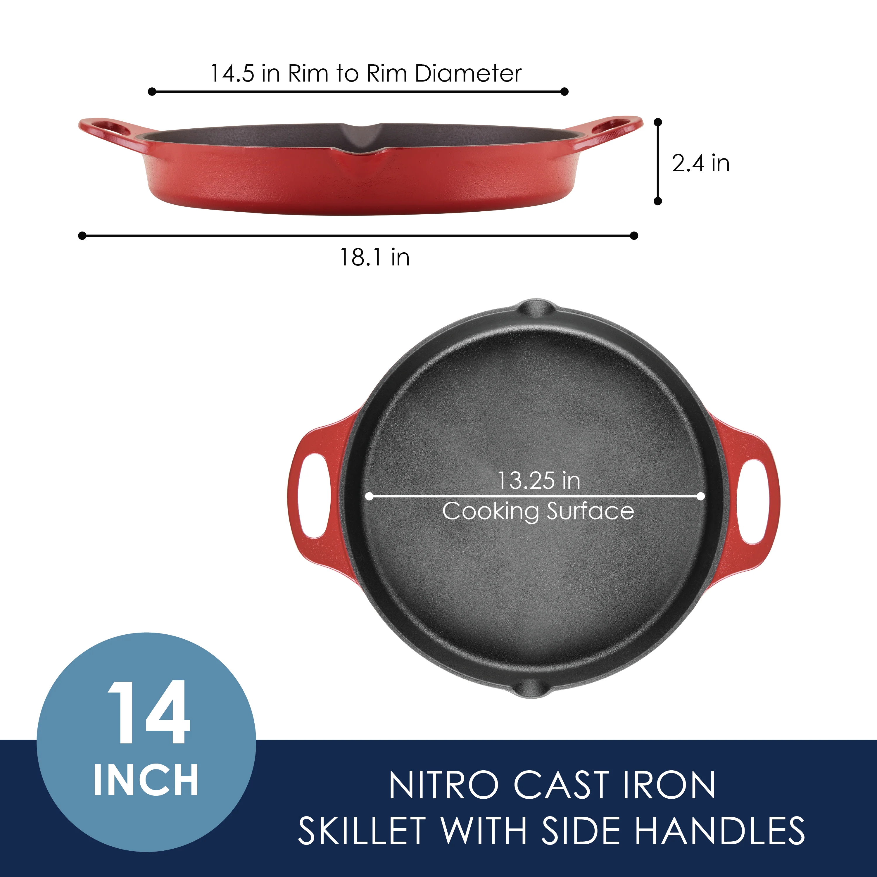 14-Inch NITRO Cast Iron Skillet - Image 7
