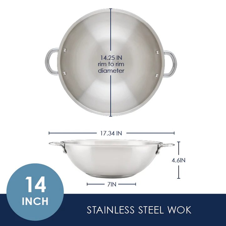 14-Inch Stainless Steel Induction Wok - Image 3