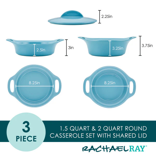 3-Piece Ceramic Casserole Set - Image 5